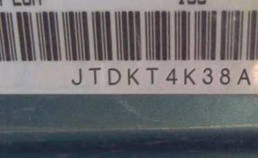 VIN prefix JTDKT4K38A52