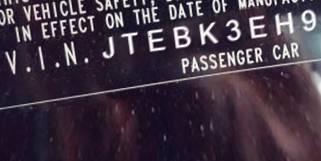 VIN prefix JTEBK3EH9A21