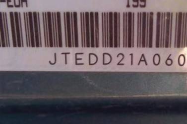 VIN prefix JTEDD21A0601
