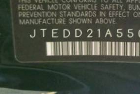 VIN prefix JTEDD21A5501