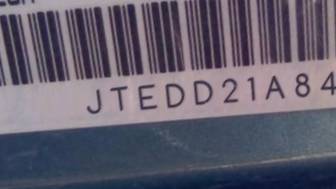 VIN prefix JTEDD21A8400