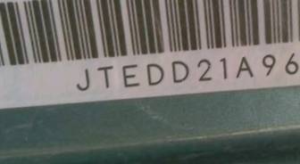 VIN prefix JTEDD21A9601