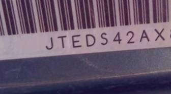 VIN prefix JTEDS42AX820