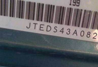 VIN prefix JTEDS43A0820