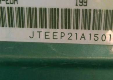 VIN prefix JTEEP21A1501