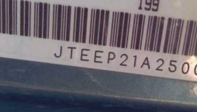 VIN prefix JTEEP21A2500