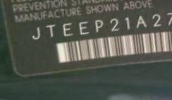 VIN prefix JTEEP21A2701