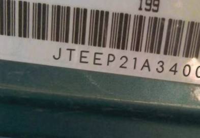 VIN prefix JTEEP21A3400