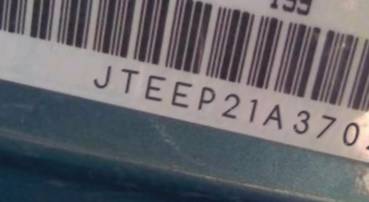 VIN prefix JTEEP21A3702