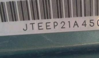 VIN prefix JTEEP21A4501