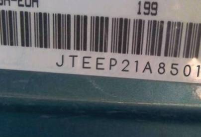 VIN prefix JTEEP21A8501