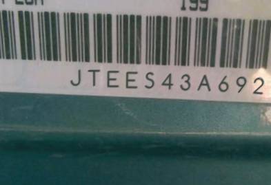 VIN prefix JTEES43A6921