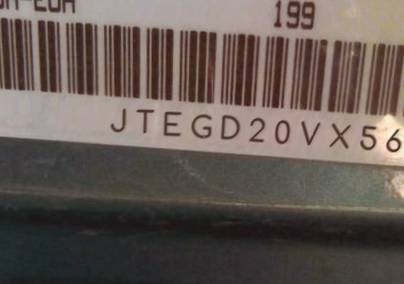 VIN prefix JTEGD20VX560