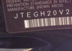 VIN prefix JTEGH20V2300