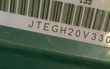 VIN prefix JTEGH20V3300