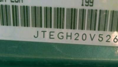 VIN prefix JTEGH20V5260