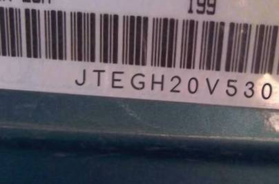 VIN prefix JTEGH20V5301