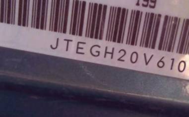 VIN prefix JTEGH20V6100