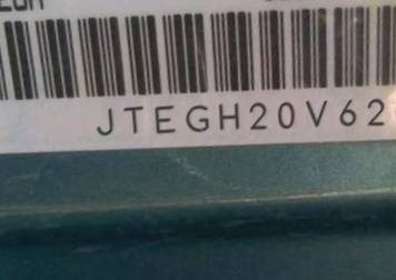 VIN prefix JTEGH20V6200
