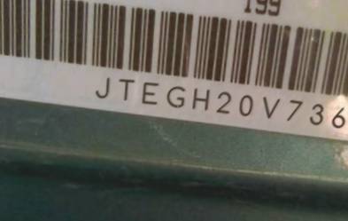 VIN prefix JTEGH20V7360
