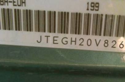 VIN prefix JTEGH20V8260