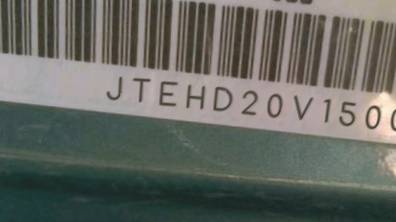 VIN prefix JTEHD20V1500
