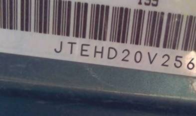 VIN prefix JTEHD20V2560