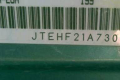 VIN prefix JTEHF21A7301