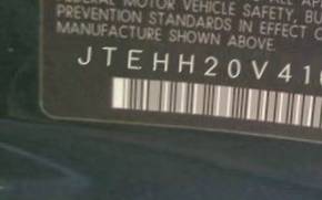 VIN prefix JTEHH20V4100