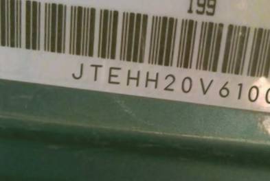 VIN prefix JTEHH20V6100