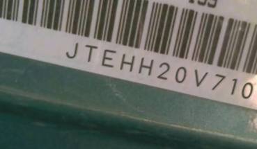 VIN prefix JTEHH20V7101