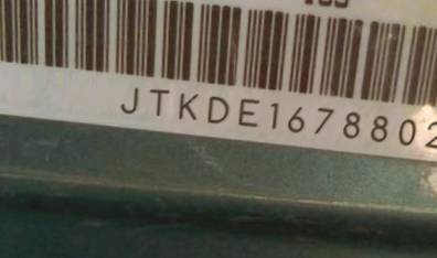 VIN prefix JTKDE1678802