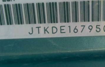 VIN prefix JTKDE1679500