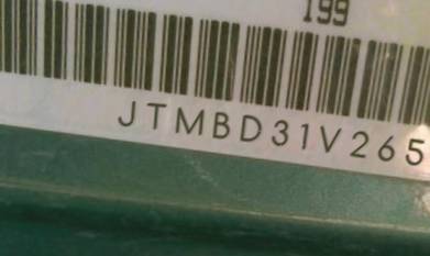 VIN prefix JTMBD31V2650