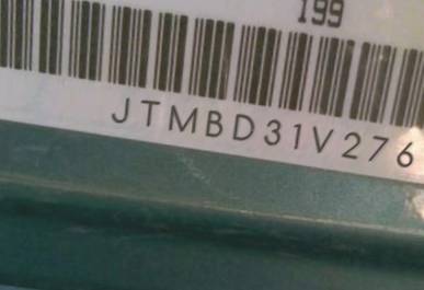 VIN prefix JTMBD31V2760