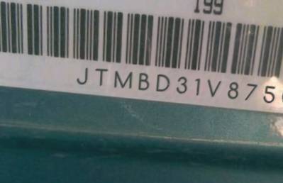 VIN prefix JTMBD31V8750
