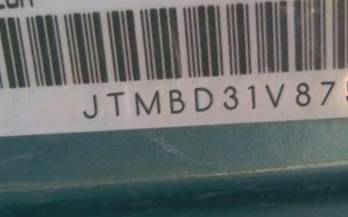 VIN prefix JTMBD31V8751