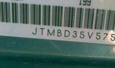 VIN prefix JTMBD35V5751