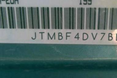 VIN prefix JTMBF4DV7BD0