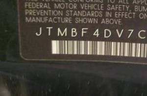 VIN prefix JTMBF4DV7C50