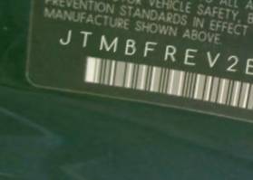 VIN prefix JTMBFREV2ED0