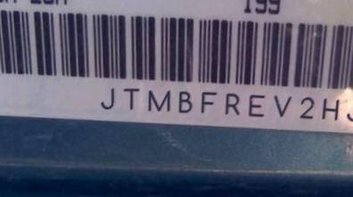 VIN prefix JTMBFREV2HJ1