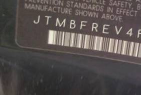 VIN prefix JTMBFREV4FD1