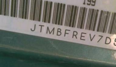 VIN prefix JTMBFREV7D50