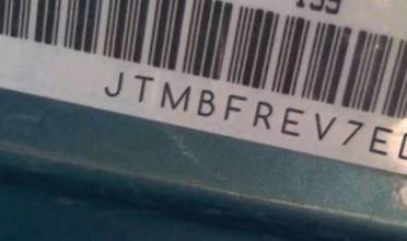 VIN prefix JTMBFREV7ED0