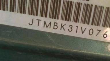 VIN prefix JTMBK31V0760