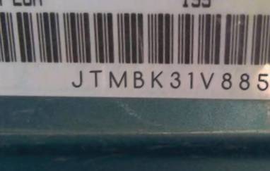 VIN prefix JTMBK31V8850