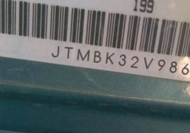VIN prefix JTMBK32V9860