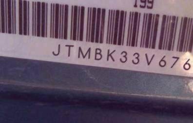 VIN prefix JTMBK33V6760