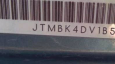 VIN prefix JTMBK4DV1B51